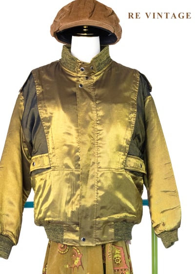 極光戰機 - 金黃橄欖光澤夾克外套3