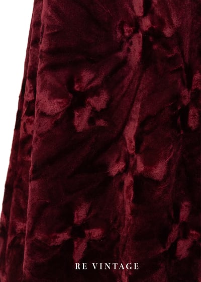 Red Wine 壓印絨布小花迷你洋裝11