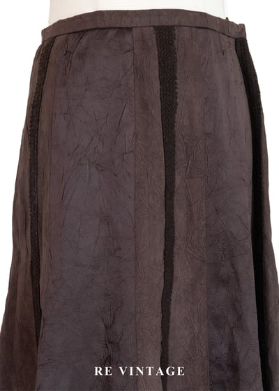 深巧克力色工藝拼貼皺摺美裙（25"）8