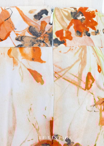 Vibrant Orange 水彩小花雪紡及膝裙（25"）8