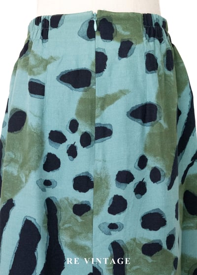 印象派之夢 - 藍綠色斑紋圖騰及膝裙（27-30"）7