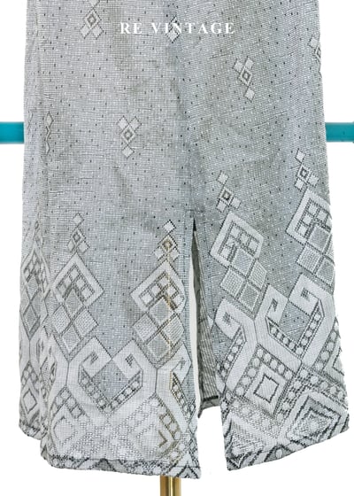 冷灰民族圖騰短袖洋裝11