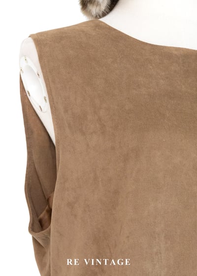 糖漬小花荷葉邊煙草色迷你洋裝6