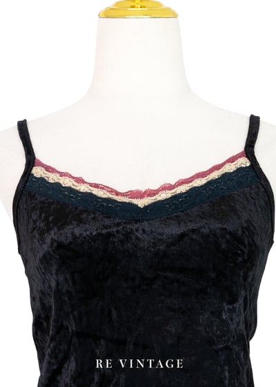 墨 - 三色蕾絲絨布細肩背心3