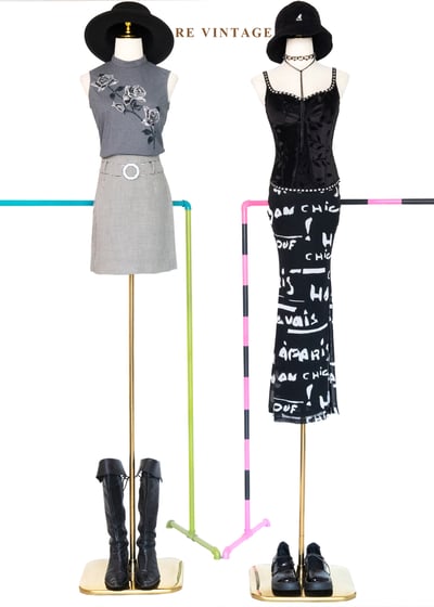 塗鴉夜行黑網紗美人魚長裙（20-25"）2