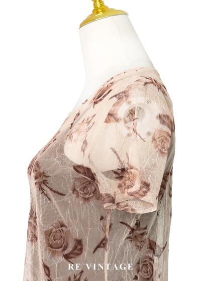 摩卡玫瑰薄紗兩件式長洋裝9