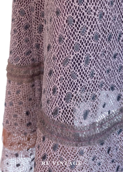 煙燻紫蕾絲網紗仙女般的長裙（28"）5