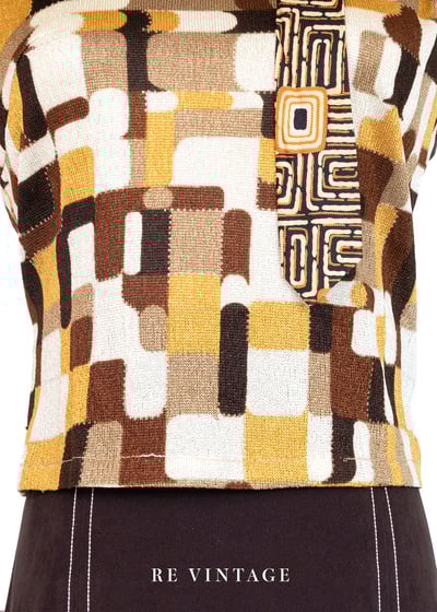 Retro Mosaic 方塊之間短版背心4