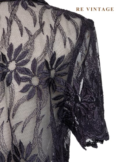 花紋蔓延蕾絲短版單釦上衣9