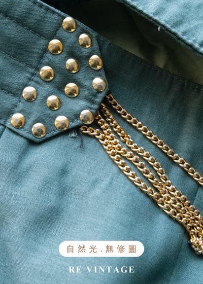 微醺孔雀綠金屬鏈高腰短褲（28"）11