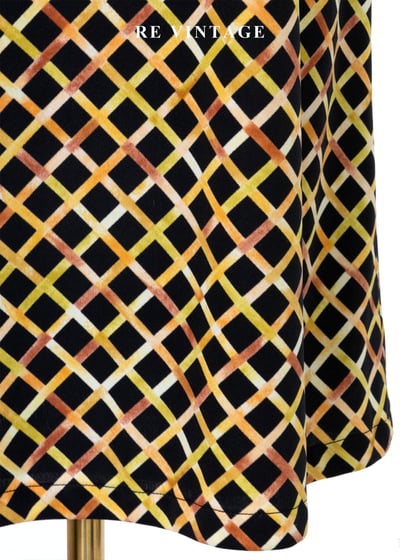 強烈黑與黃菱格紋長裙（26"）12