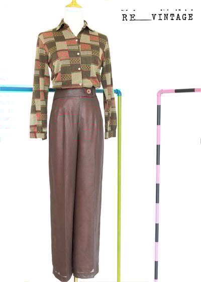 亮亮巧克力慕斯高腰寬版長褲3