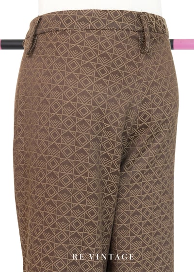 『歐洲寶物』質感單品 - 巧克力色方塊中腰直筒褲8
