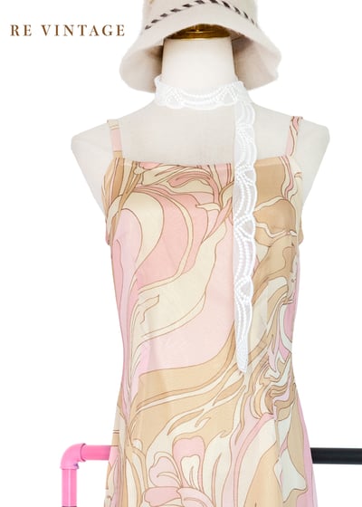 草莓咖啡流動線條細肩帶洋裝3