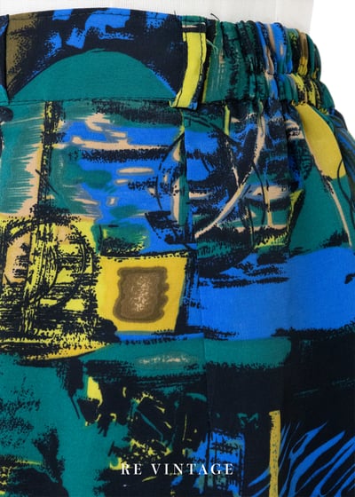 抽象畫色塊派對高腰寬版短褲（26-30"）10