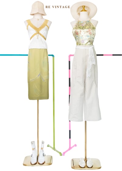 淺米灰挺闊棉麻質地工裝寬褲（24"）2