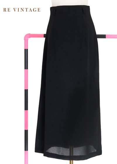 必備單品 - 質感黑高腰中長裙（24"）1