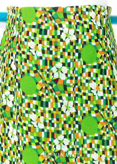 Al Held 藝術感鮮豔草綠圖騰短裙（26"）4