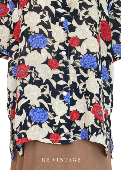 午夜牡丹華麗花火短袖上衣3