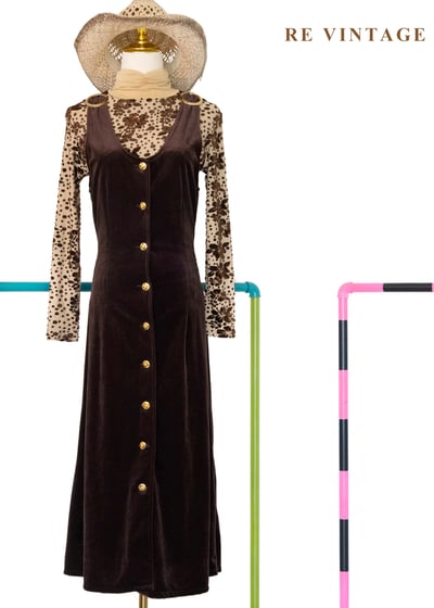 質感單品 - 金圈摩卡絨布長洋裝1