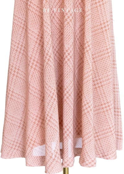 甜甜粉紅菱格印刷紋路長裙（24"）4