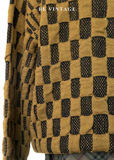 焦黃色Waffle格紋針織毛衣13