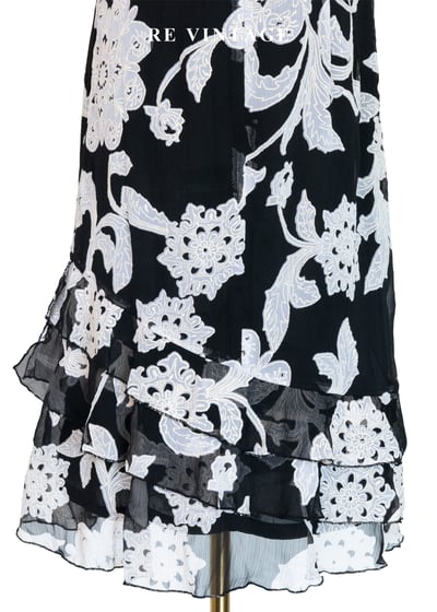 復古大花黑白氣質洋裝12