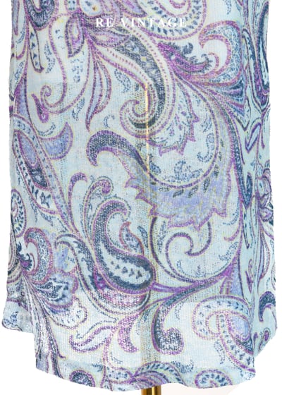 水藍流動花紋蔓延及膝裙（24-28"）4