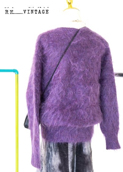 薰衣草紫色海馬毛雙排釦針織毛衣外套5