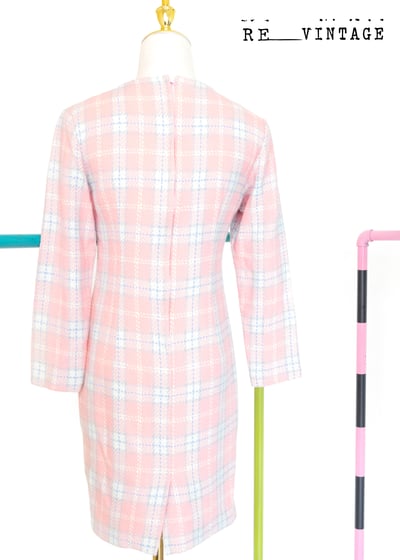 粉紅公主格紋毛料洋裝8