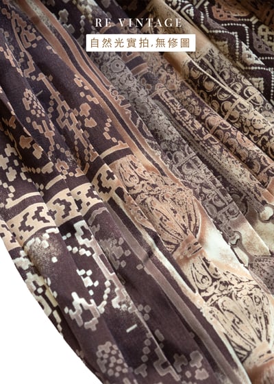 Cacao Nibs 美美復古印花百褶長裙（24"-28"）11