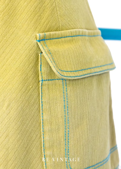 漂亮的芥末黃對比拼接中長裙（26"）7