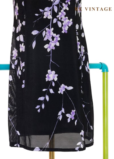 黑夜紫光花火細肩帶洋裝4