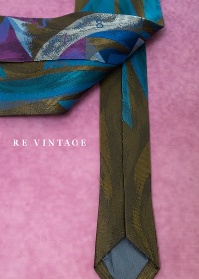 抽象現代主義色塊拼接領帶4