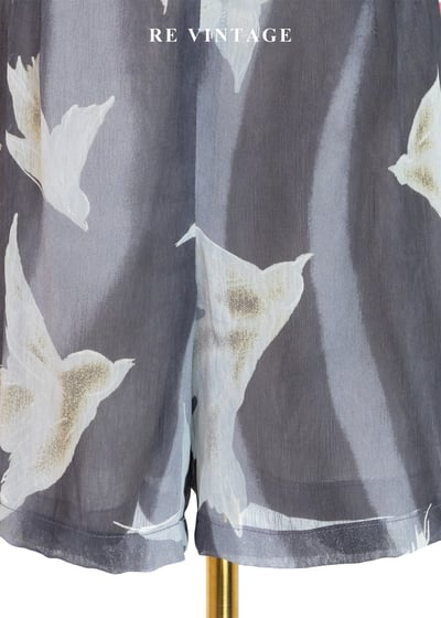 套裝短褲 - 煙雨霧色裡的飛鳥短褲4