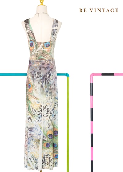 PEACOCK REVERIE羽毛時空圖騰交疊長洋裝11