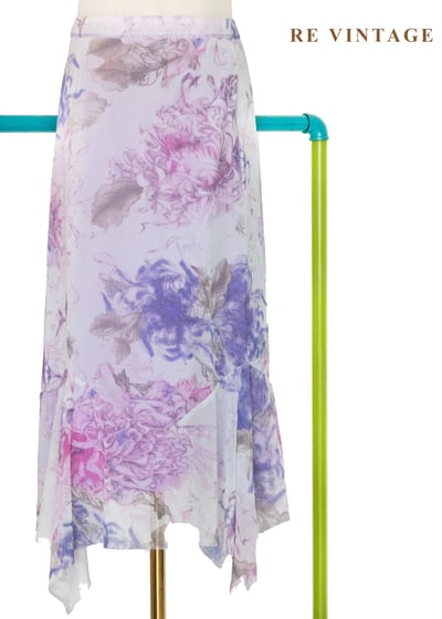 粉紫夢境模糊花卉美裙（27"）1