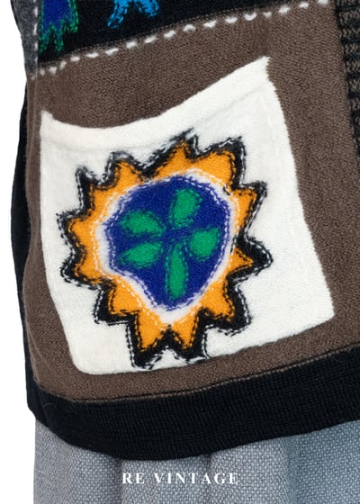 拼貼夢境撞色刺繡針織毛線外套6