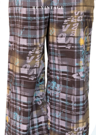 解構噴漆格紋直筒褲（28"）8