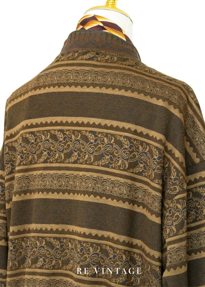 Mustard Yellow Retro print 針織外套11