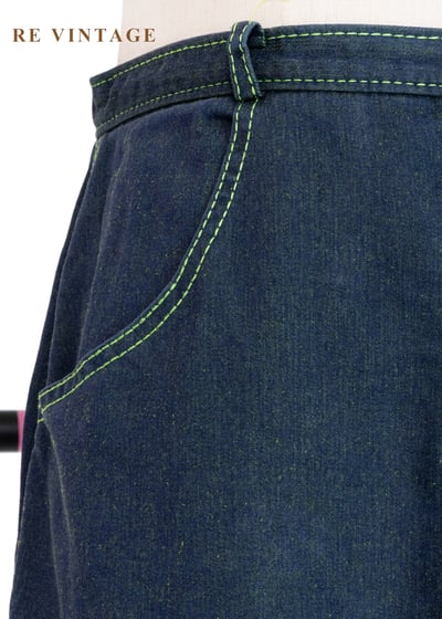 檸檬帶點綠個性單寧中長裙（26"）6