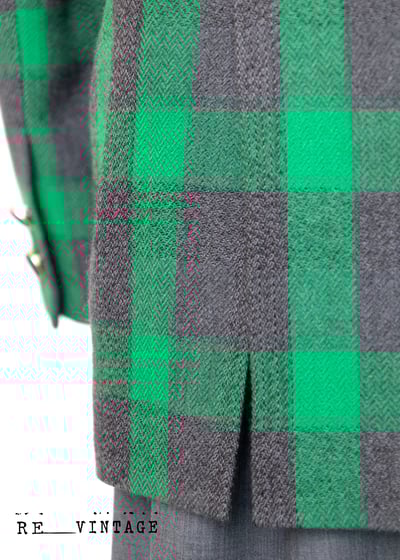 日本製 - 灰綠格紋西裝外套11