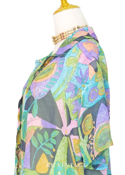 果凍馬卡龍色植物園襯衫7