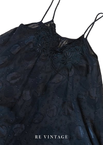 貝殼黑紗珠珠蝴蝶結細肩帶洋裝6