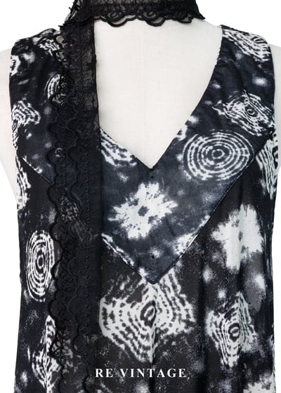 黑系紮染幾何圖騰長版背心5