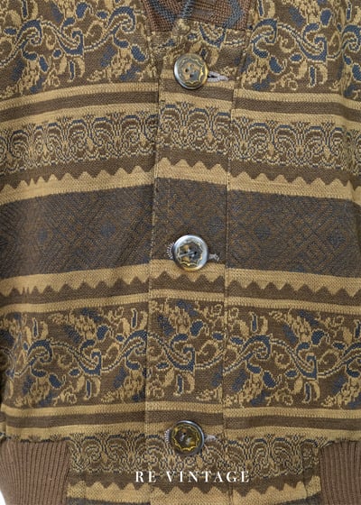 Mustard Yellow Retro print 針織外套5