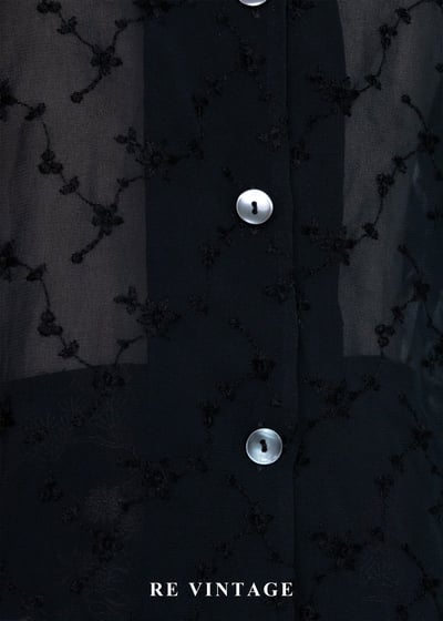 質感單品 - 暗夜蔓生的黑玫瑰浪漫透膚襯衫4