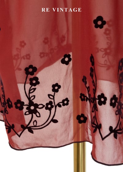 一抹紅露背小花背心/洋裝5