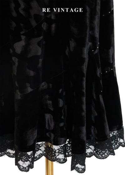 星軌旋轉舞夜黑絨長裙（27"）11