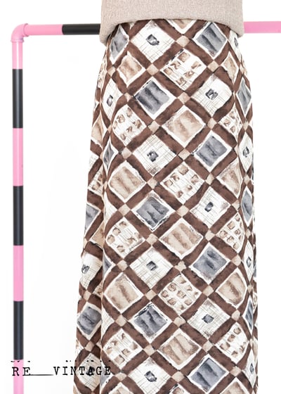 巧克力甜甜菱格高腰長裙4